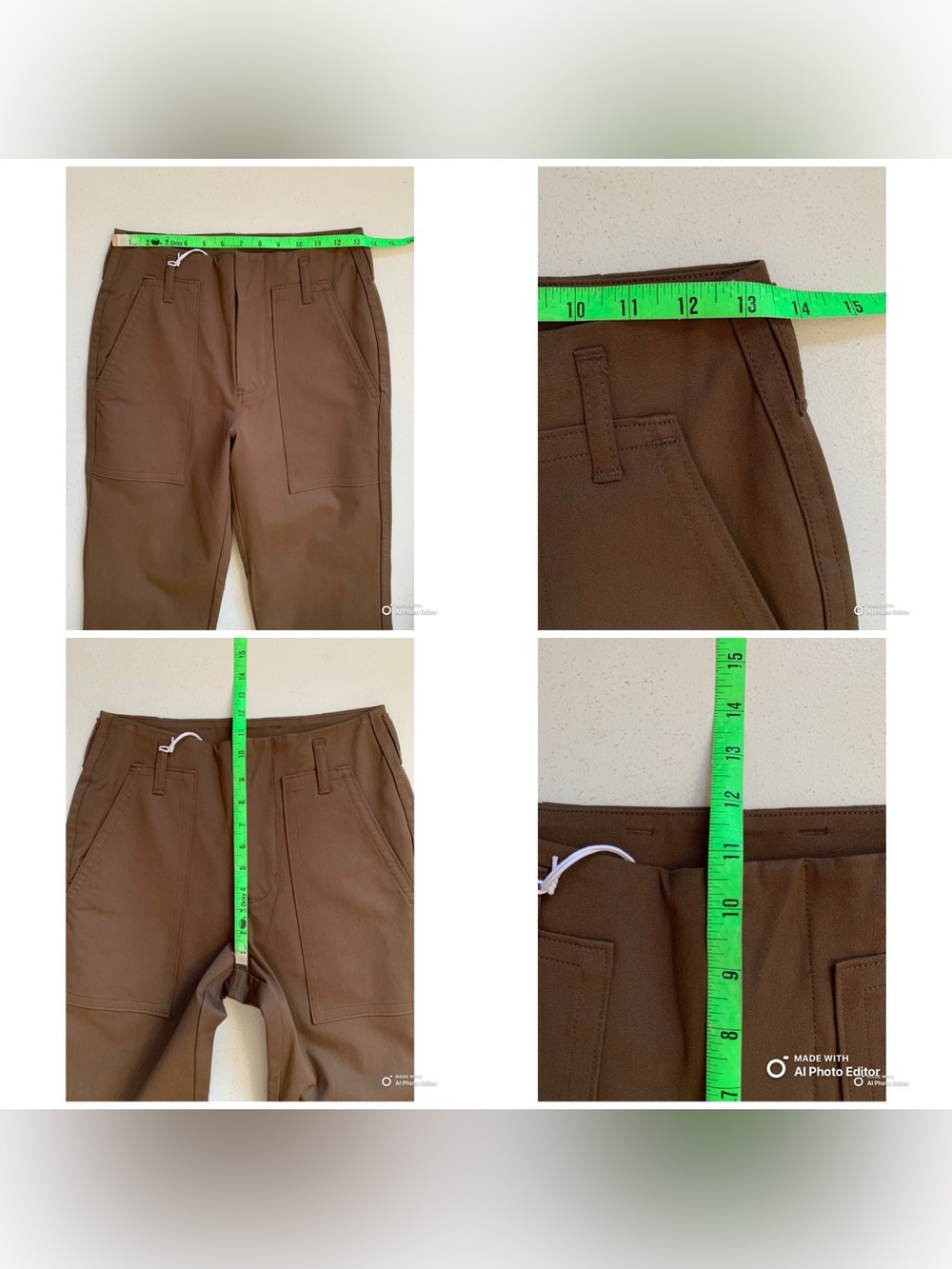 Everlane Cocoa Brown Bi-Stretch Utility Pant Size 00 NWT Fall Casual - Picture 15 of 17